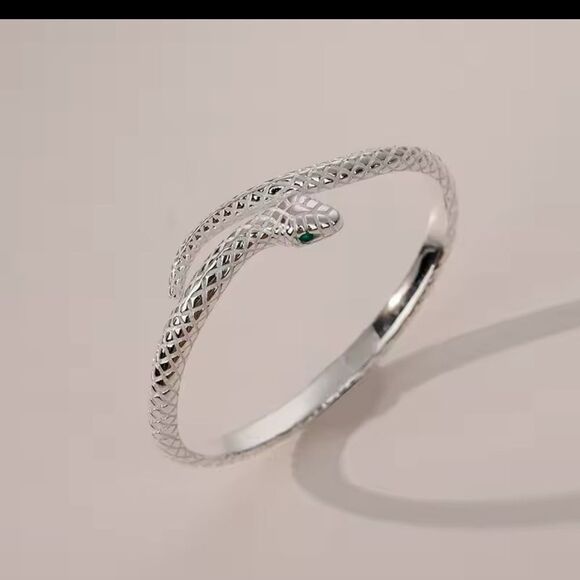 Silver Serpente Snake Bracelet-Bold and Elegant - Picture 6 of 13